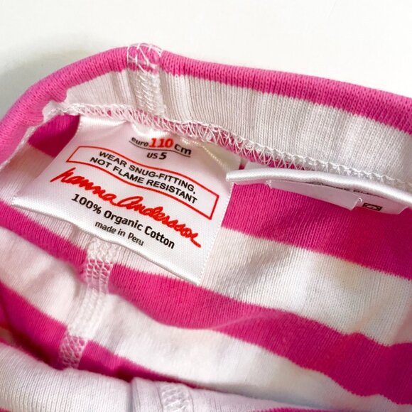 Hanna Andersson Pink Striped PJ Set, Size 5 - Picture 5 of 7